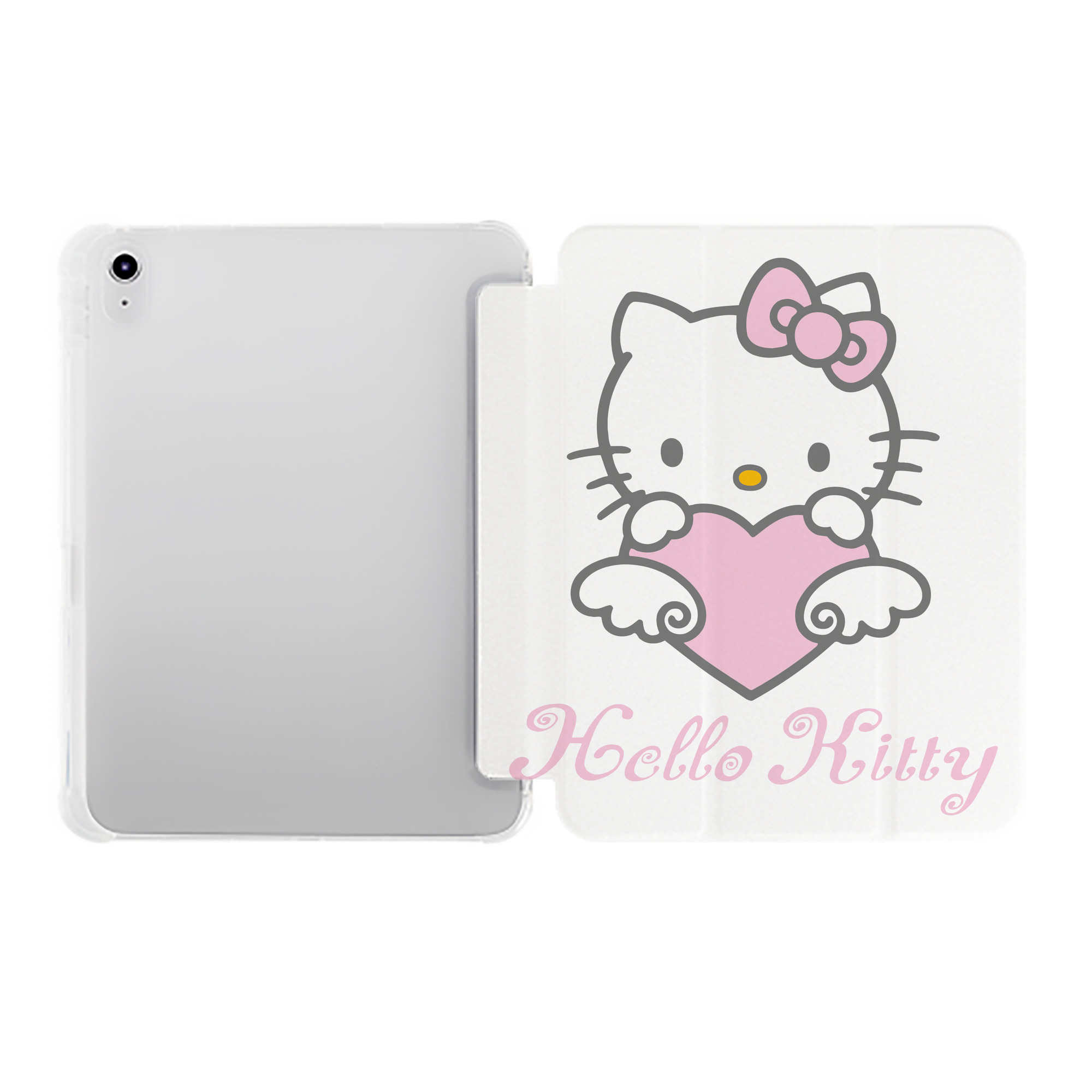 （画像用） Hello Kitty ハローキティ IPad ケース ペン収納付き 三つ折りスタンド PUレザー×シリコン 対応機種9.5/10.5/10.9インチ